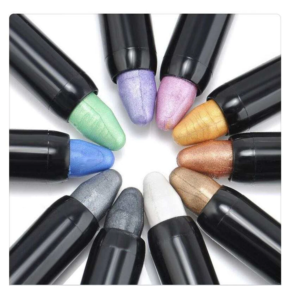 15 Color Highlighter Eyeshadow Pencil Waterproof Glitter Matte Nude Eye Shadow Makeup Pigment Cosmetics White Eyeliner Pen