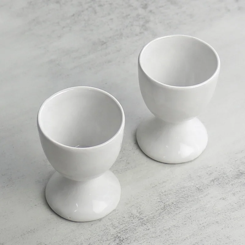 1.5oz White Classical Ceramic Cup Mini Porcelain Wine Mug Ceramic Egg Cups For Daily Use Eastern Holidays Party Hotel
