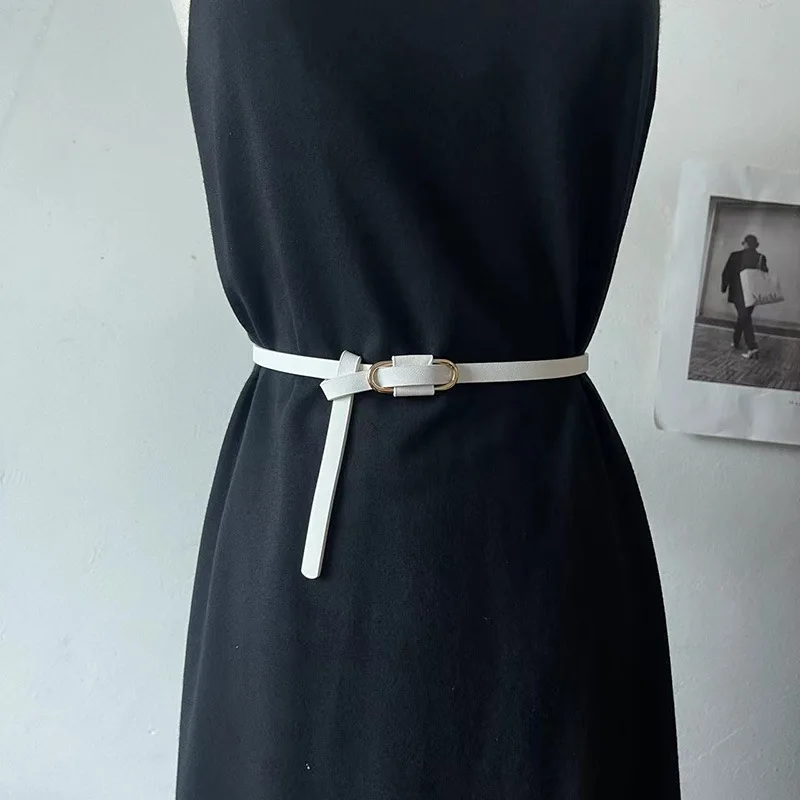 Manufacturer Wholesale Ladies Waist Belt With Gold Buckle Women Skinny Genuine Leather Belt For Dress For Jeans
