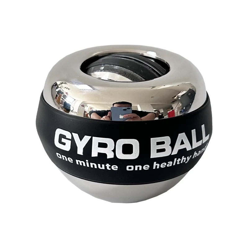Hand Strength Exercise Ball Metal Shell Gyro Ball LED Light Wrist Exercise Ball for Hand Exercise