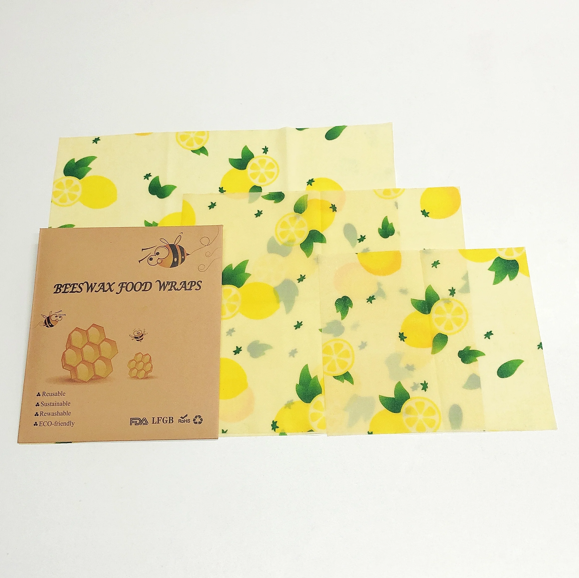 
Reusable Beeswax Food Storage Wrap Sustainable No Plastic Alternative To Bowl Cover Waxed Cotton Cloth For Sandwich Wrapping 