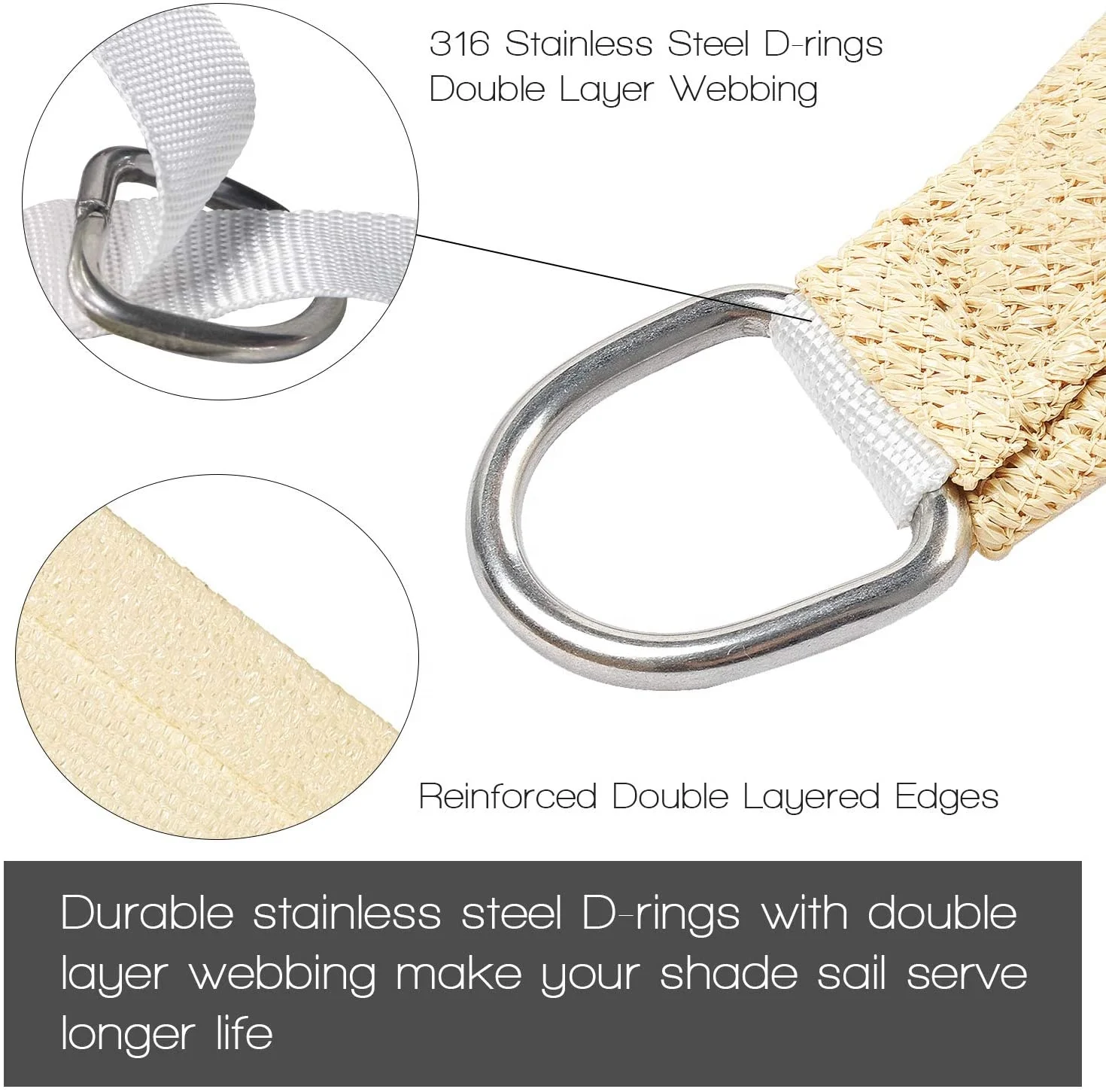 Factory Direct 12ft Rectangle Shade Sail Canopy Awning 95% UV Block Water & Air Permeable High Quality Shade Sails & Nets