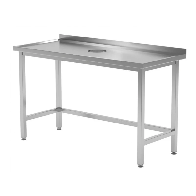 Commercial Round Leg Kitchen Table Stainless Steel Work Bench Table For Hotel And Restaurant Bakery Tables