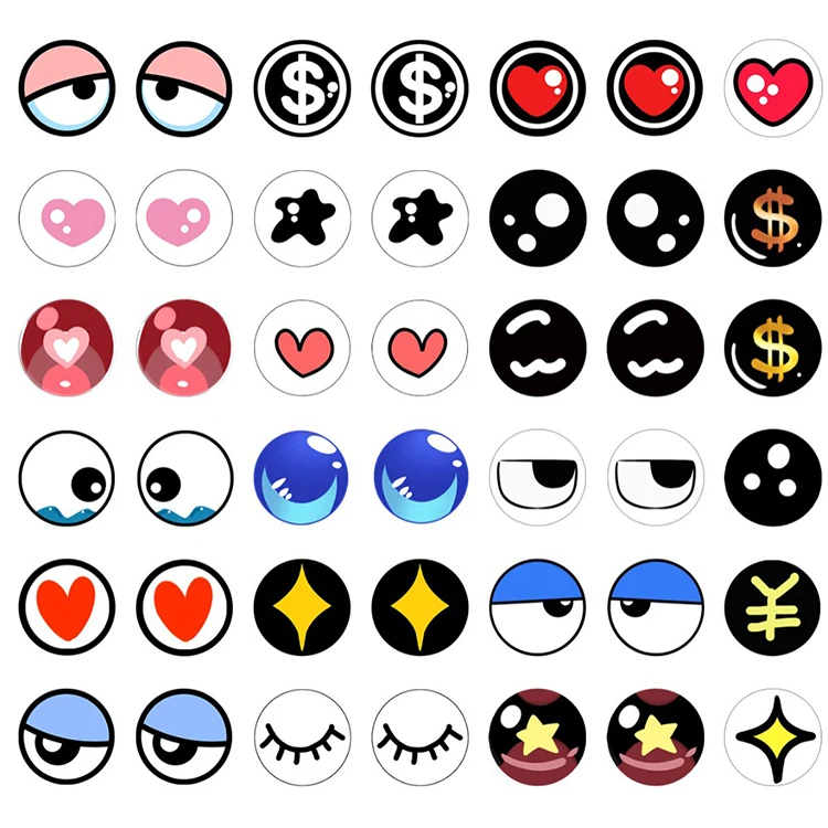 Customized Doll Accessories Glass Eyes Kids DIY Mini Baby Doll Glass Heart Eyes for 10 cm 15cm 20cm doll