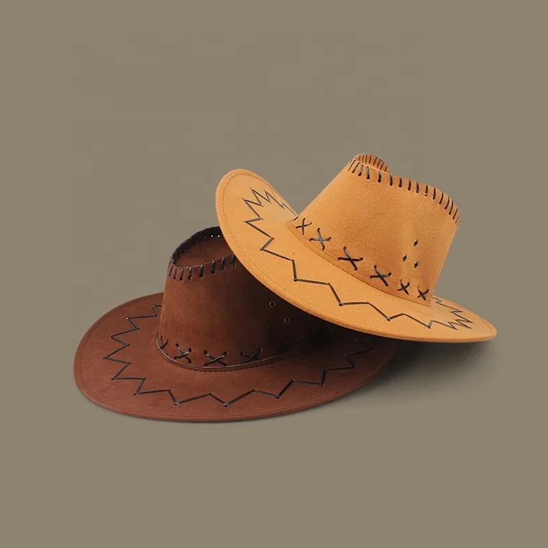 High quality Custom logo suede cowboy hat Outdoor caps Sun Protection cap wholesale pink cowboy hats gorras