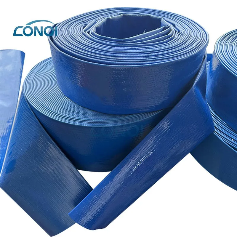 High Duty Flexible Blue PVC Layflat Discharge 2 Inch 3 Inch Water Hose Large PVC Layflat Hose