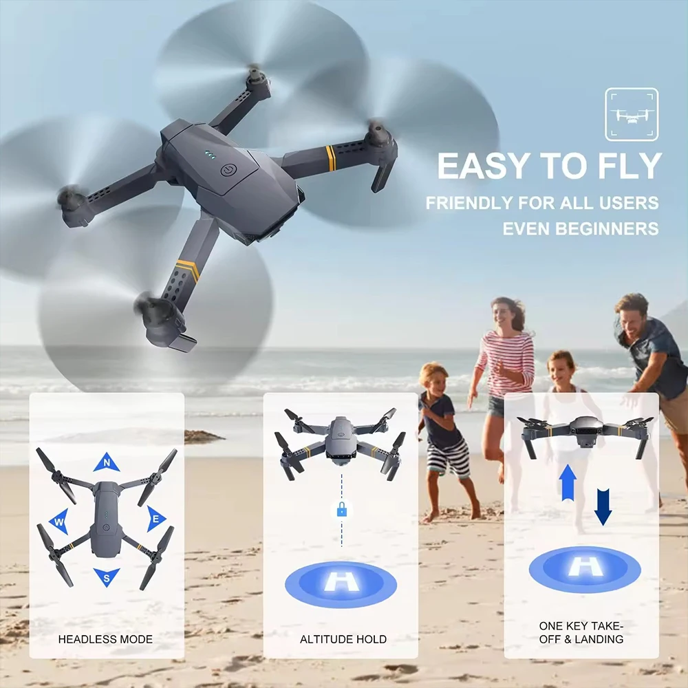 E58 Карманный Дрон-селфи Дрон 720P WIFI FPV с широкоугольной HD-камерой Высокий режим удержания складной Радиоуправляемый квадрокоптер