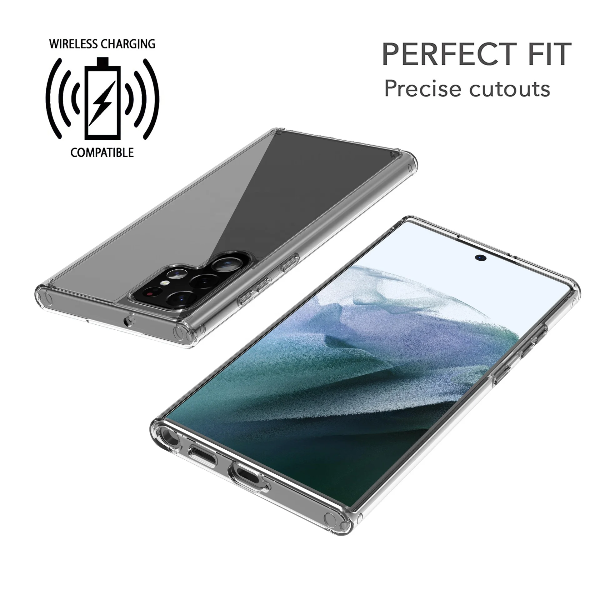 Clear Transparent  TPU Mobile Shockproof Cover Phone Bags Case For Samsung S21 S22  S23 s23 Ultra