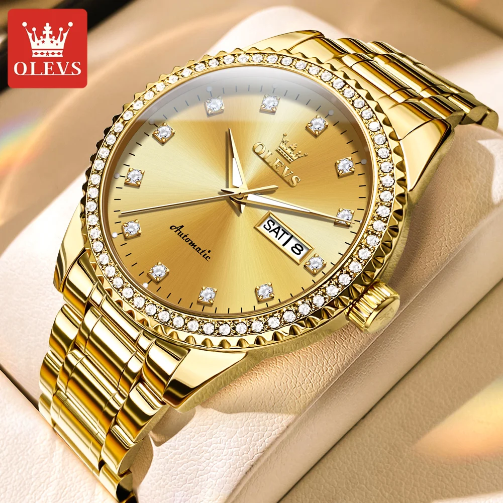 OLEVS 7003 Simple Watch for Men Hot Sale Luxury Diamond Business Men Watches Casual Stainless Steel Male Watch Relogio Masculino