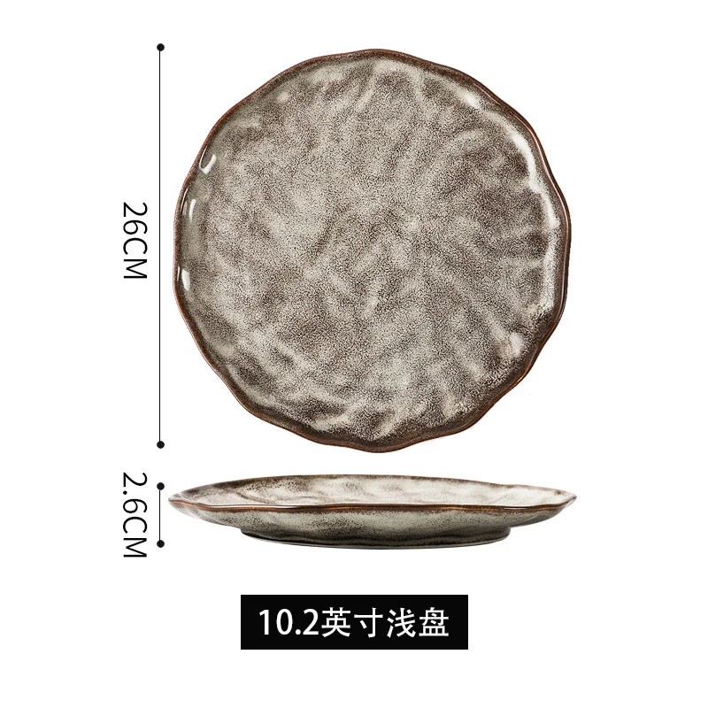 Japanese Style Retro Rice Bowl Ceramic Dinner Plate Single Tableware Salad Food Dish Wholesale Big Ramen Soup Bowl