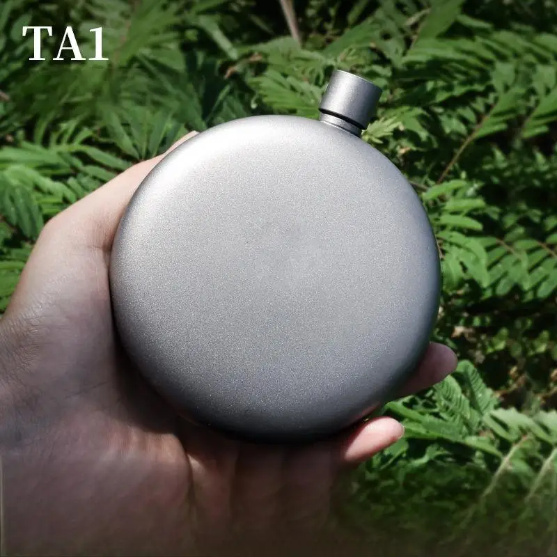 IMOGY Customized Outdoor Portable Flagon Camping Mini Wine Bottle Pure Titanium Flat Hip Flask Metal Material Wine Pot