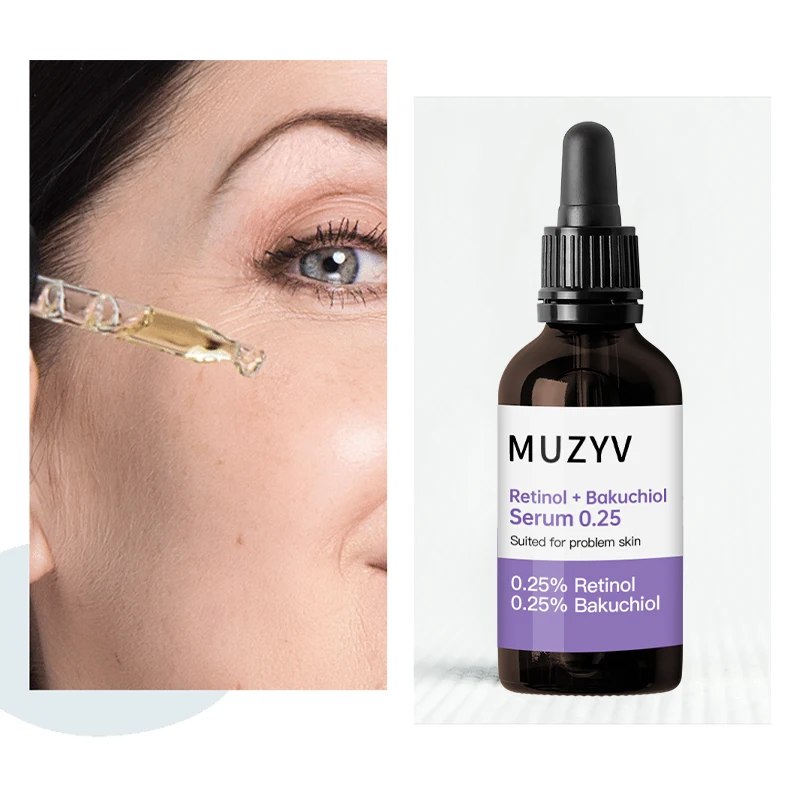 Private label bakuchiol serum natural anti aging night retinol serum for sensitive skin