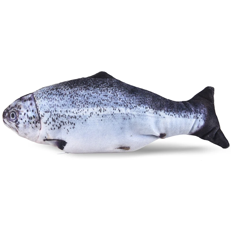 Petstar Electric Cat Kicker Fish Toy Realistic Plush Moving Cat Fish Toys Wiggle Fish Catnip Toys