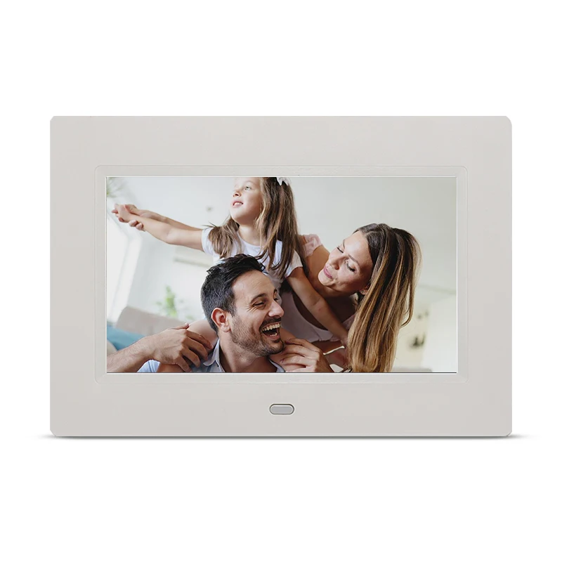 Super thin 7inch digital photo frame display photo movie and mp4 with time alarm calendar