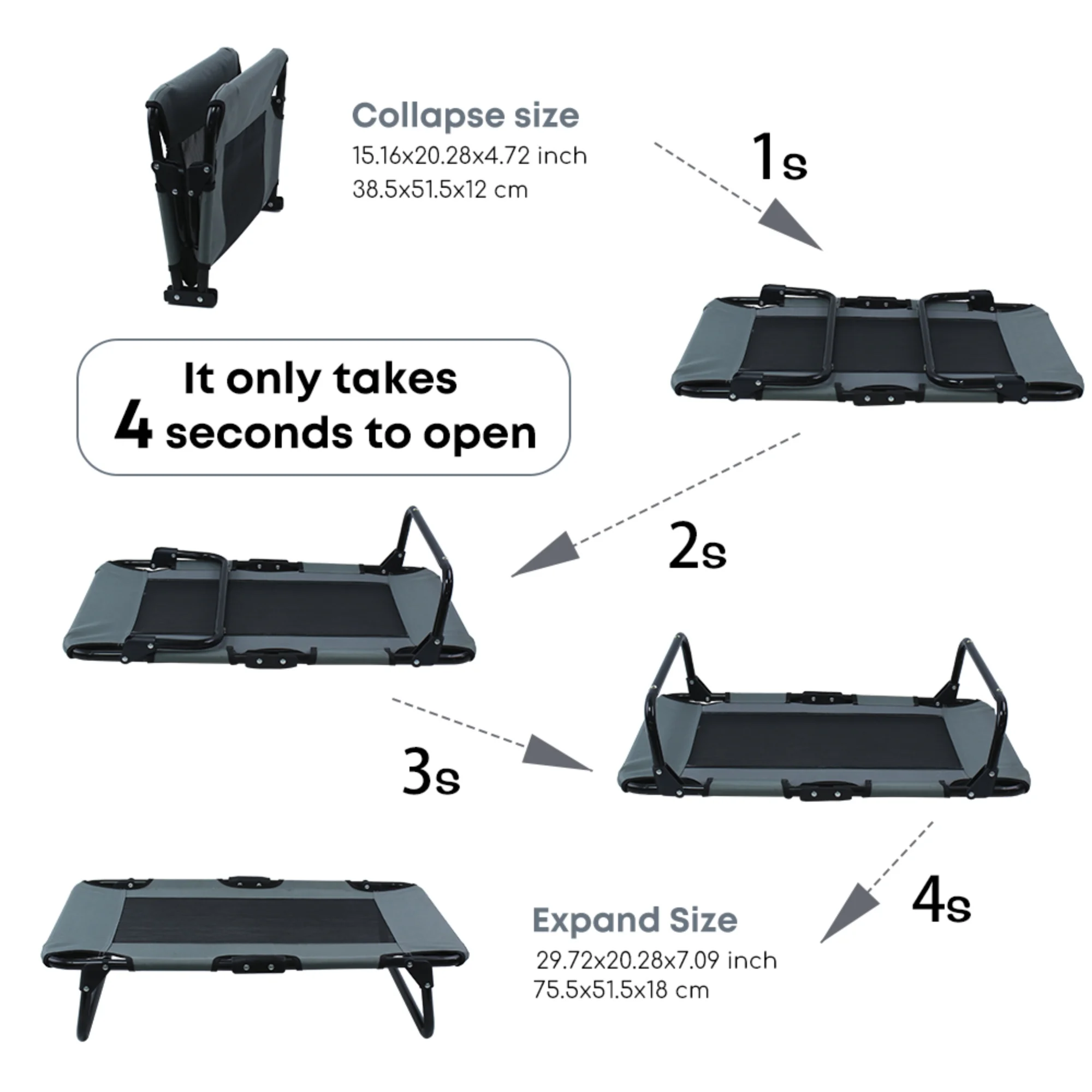YOBO Eco-friendly Outdoor foldable Dog Bed Elevated raised pet cot for Large Dogs with Breathable Mesh & Oxford Fabric