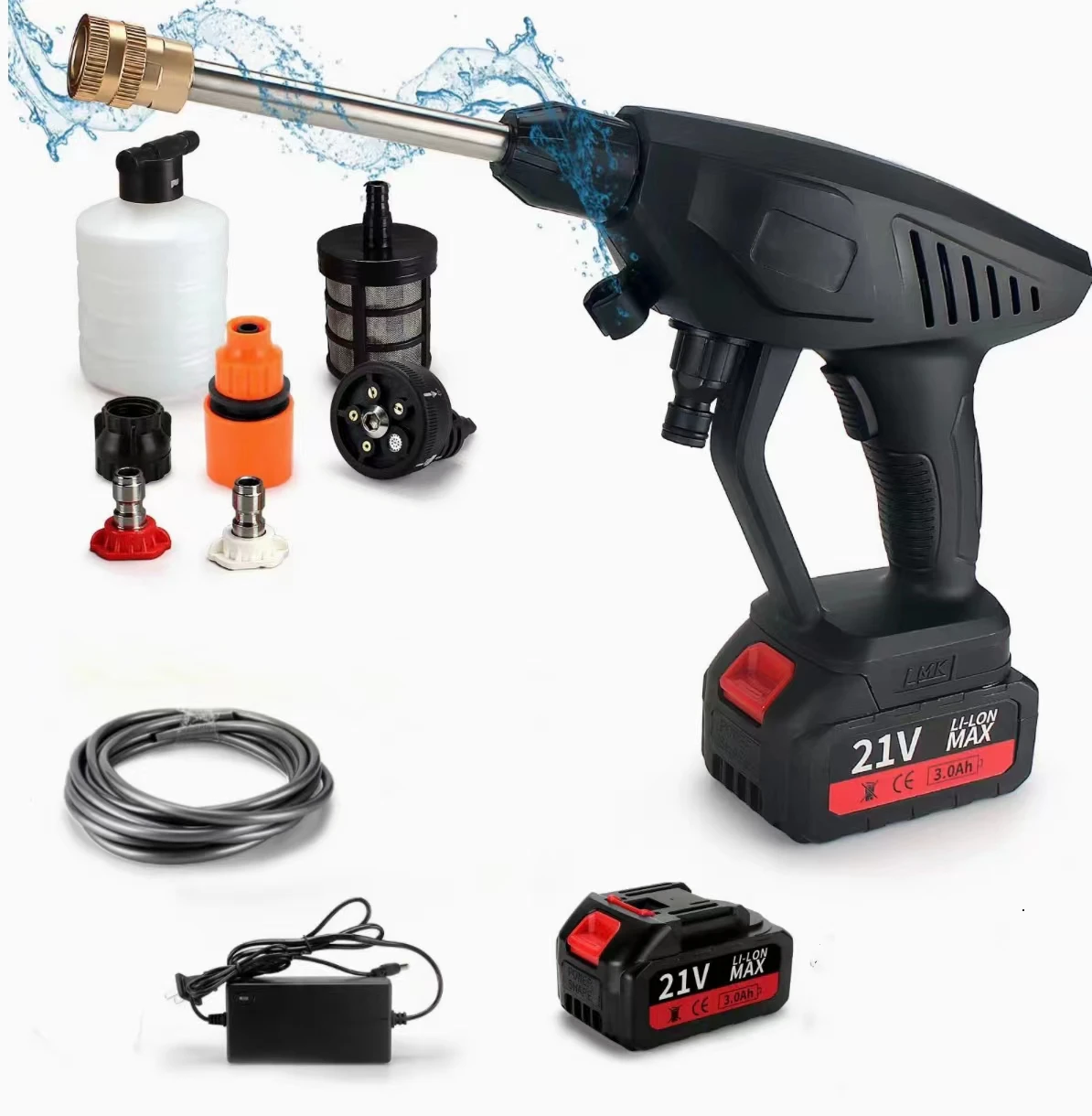 Cordless high-pressure washer, pressure water spray gun, 48V portable high-pressure car washer