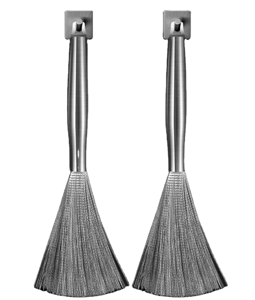 Stainless steel kitchen accessories washing scrub brush Pot pan Brush with Handle