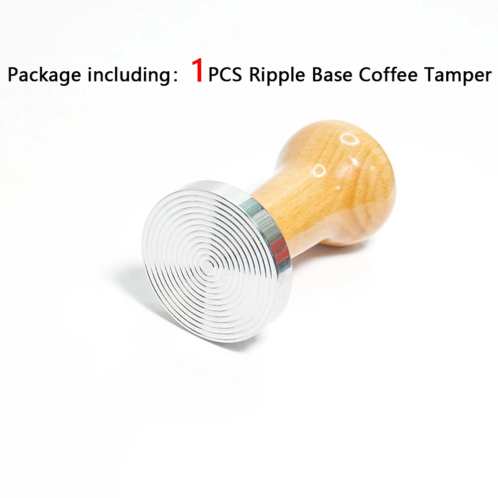 1PCS Top Seller Wooden Handle Stainless Steel Flat Base Cafe Poewer Press Coffee Tamper For Espresso Coffee Grinder Cafe
