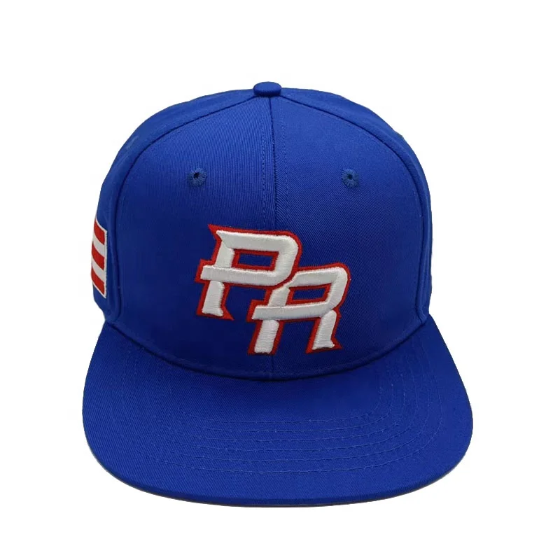 2023 Summer New Puerto Rico Snap Back Hat Flag 3D Embroidery Flat Brim Hat