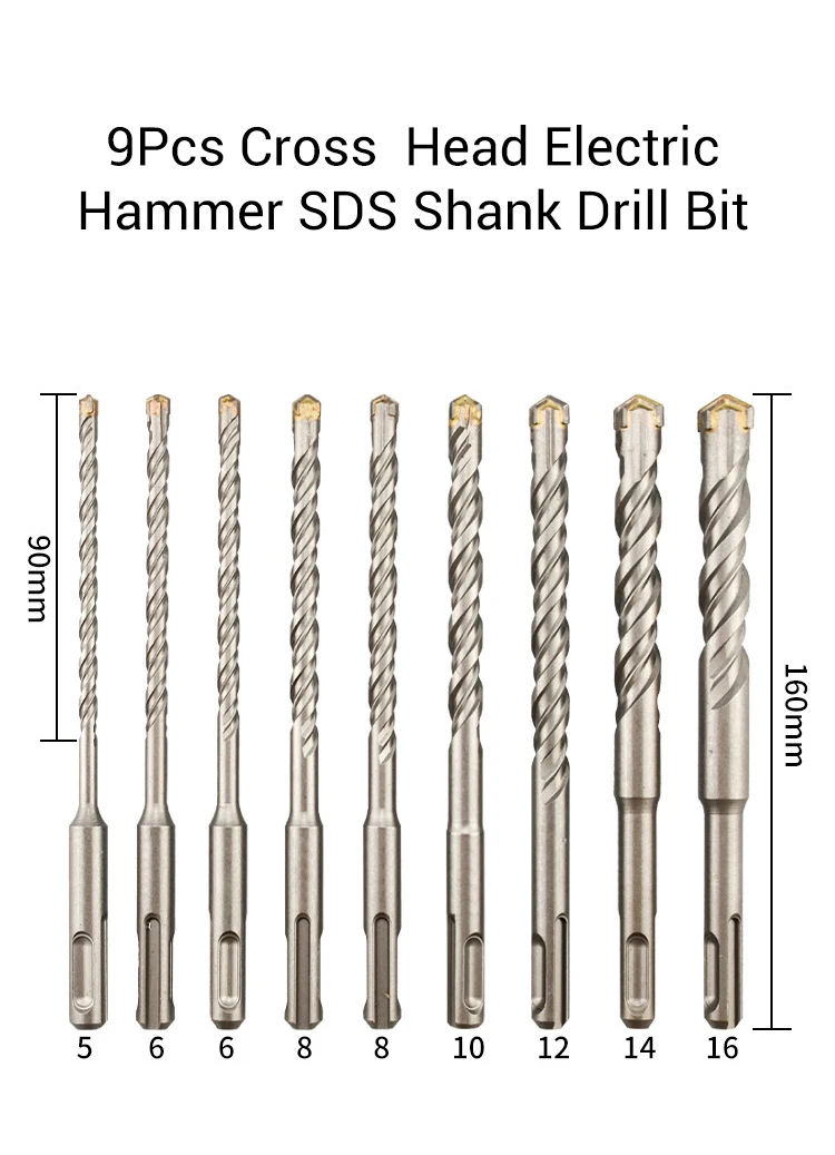 Hammer Drill Carbide Tips Concrete Masonry Drill Bit for Concrete Brick Wall Tile Porcelain Ceramic