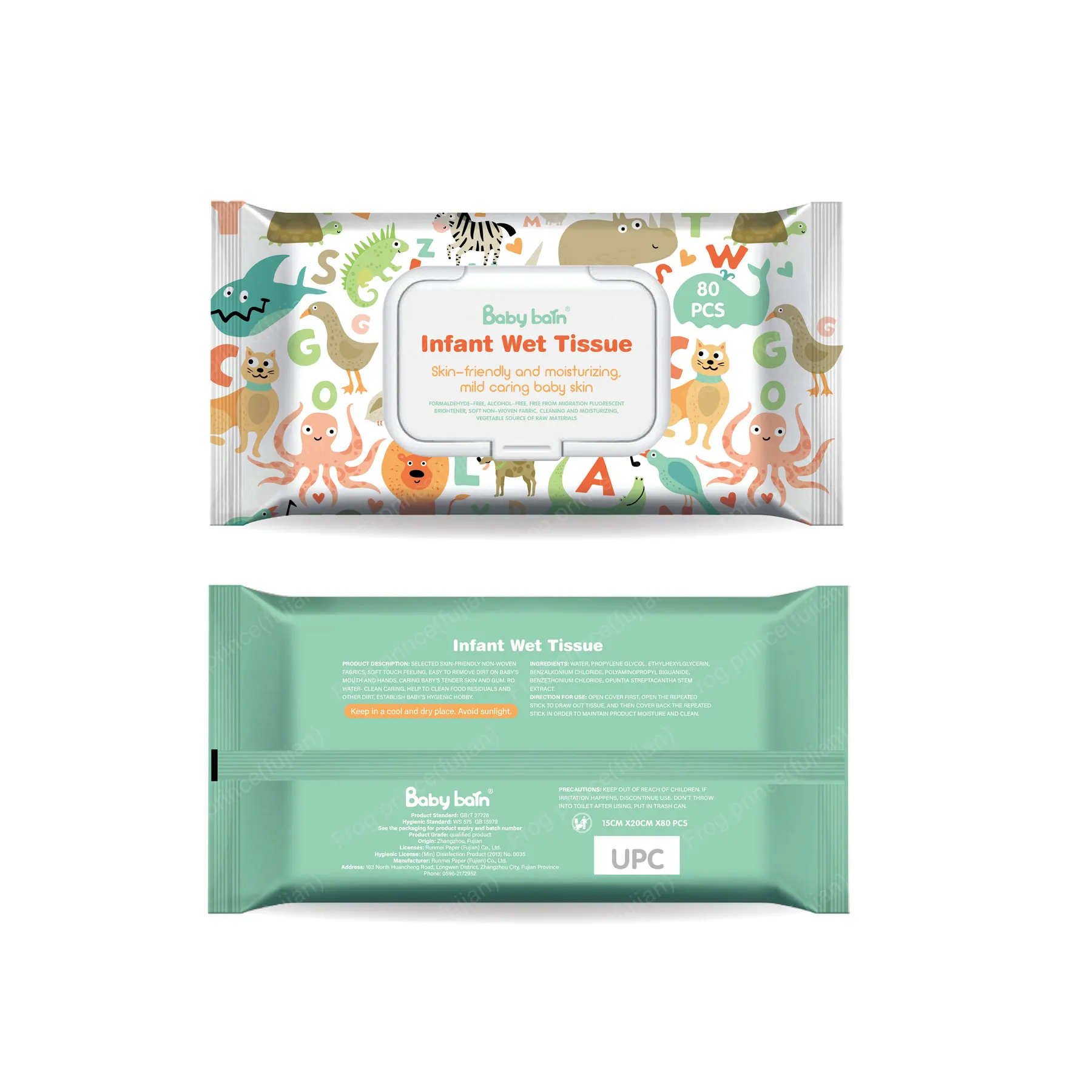 Customizable Hypoallergenic Scented Bamboo Biodegradable Flushable Baby Wet Tissue Wet Wipes