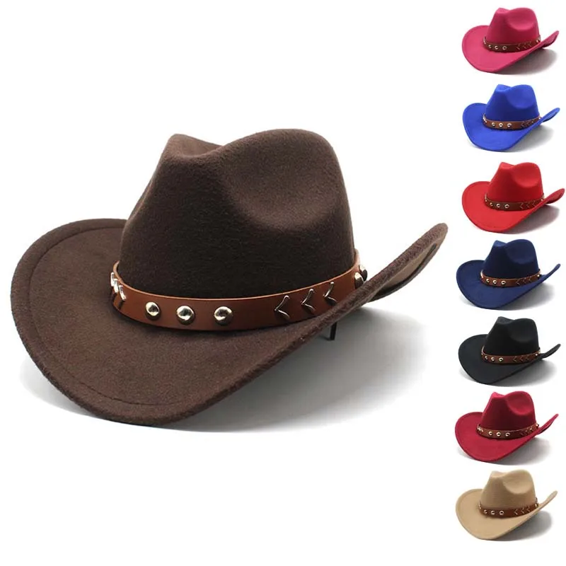 Factory Western Design Sunshade Black Felt Fedora Hat Unisex Sombrero Custom Stetson Cowboy Hat (1600434530247)