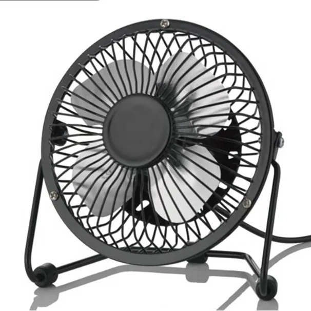4 Inch Small USB Desk Fan, with Metal Construction & Strong Airflow & Adjustable Tilt Angle, Personal Cooling Fan for Desktop