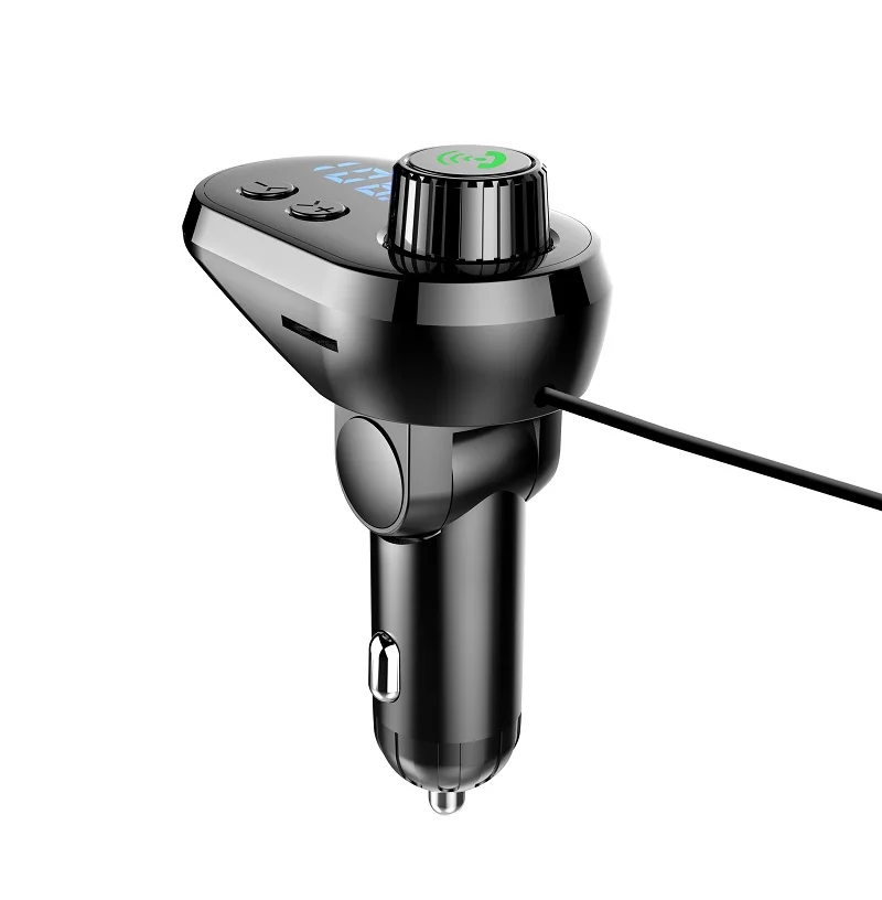 Somy Q15 Qc3.0 Handsfree Transmisor BT Fm Mp3 Player 3 Port Type C Car Charger With Usb Cable for Iphone 13