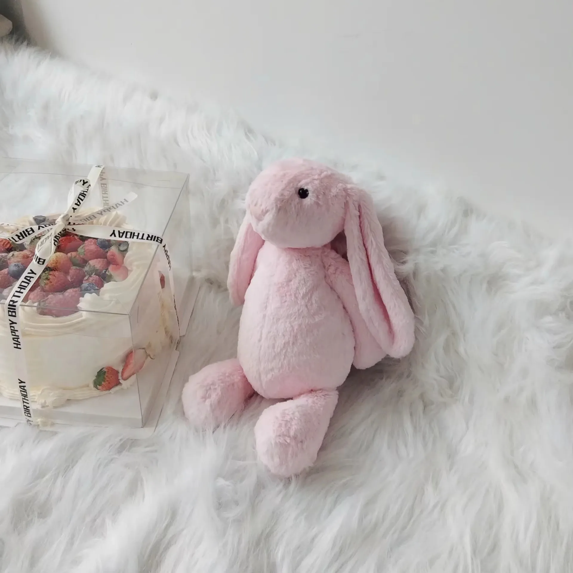 Greenmart Easter Rabbit Plush Toy Cute Stuffed Animal  Bunny Plush Toy Floppy Ears for Babies Holiday Gift