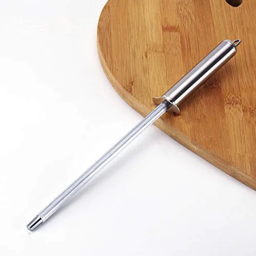 Stainless Steel 7.5 Inches Honing Sharpening Steel for all Knifes, Strong Sharpening Knife Slaughter, Home or Hunting Tools