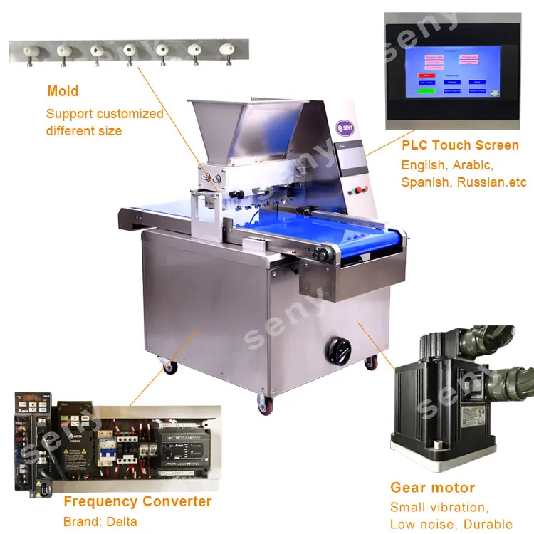 Manual PLC China Cookies Making Machine Wire Cutter Cookie Machine, Stainless Steel 220v , High Productivity