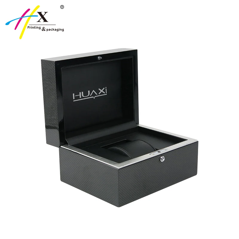 high end piano glossy lacquer carbon fiber watch jewelry  box for premium watch