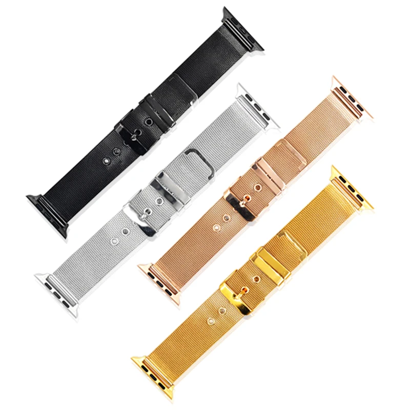 Сетчатый Браслет из нержавеющей стали 304 для apple watch 38 40 42 44 45 49 мм
