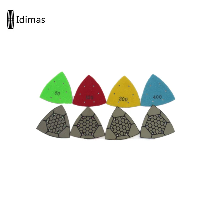 Triangle polishing pads Resin Pad Dry corner polishing For Granite  Concrete
