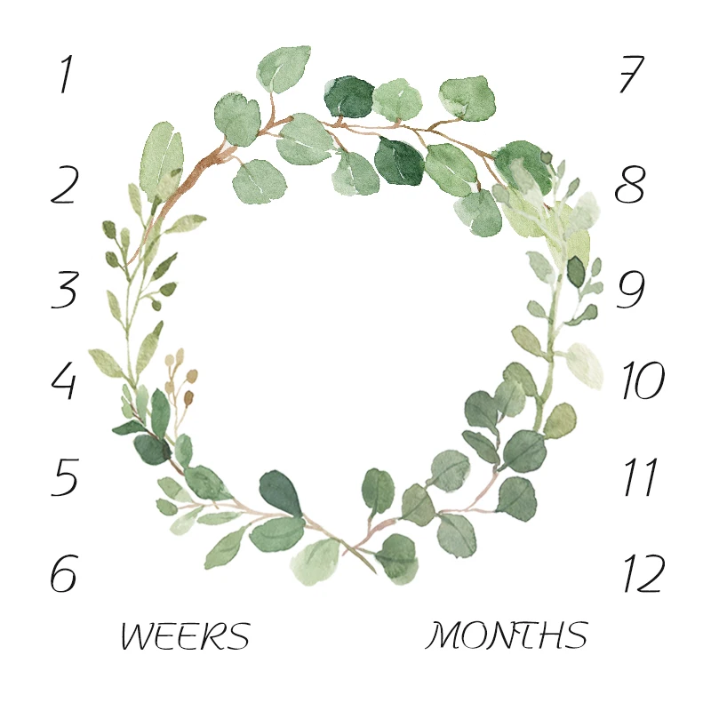 Flannel fleece baby monthly milestone blanket digital printed super soft baby monthly record growth milestone blanket for baby