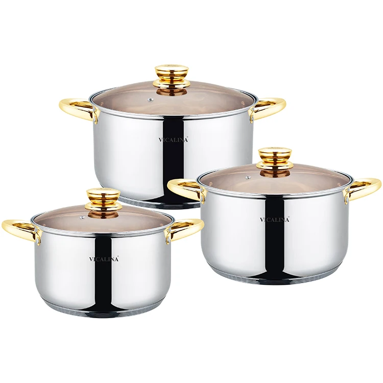 
6pcs Stainless Cookware Set with induction bottom mirror casserole sets 