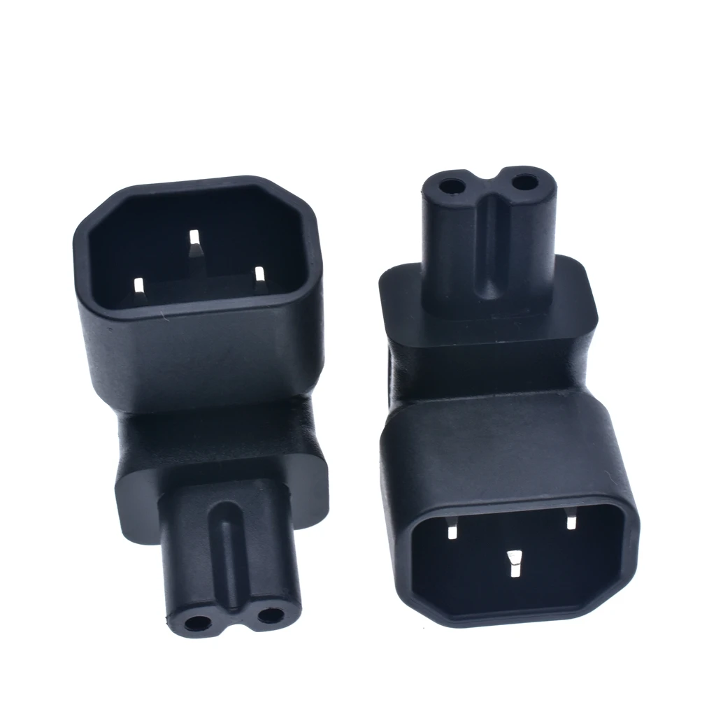 IEC 320 C14 to IEC C7 right angle power adapter IEC male to 8 type female angle Computer server power conversion adapter