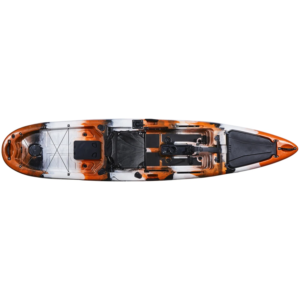 Single Seat One Person 13FT Fishing Foot Pedal Drive LLDPE Plastic Kayak with pedal