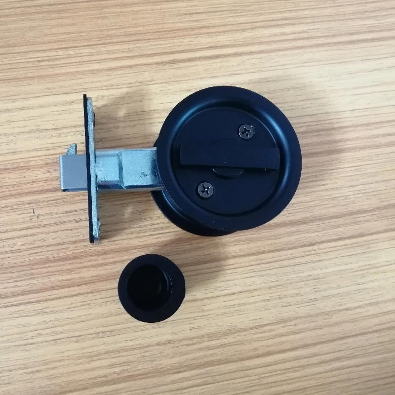Satin brass single hook sliding door stainless steel round pocket lock
