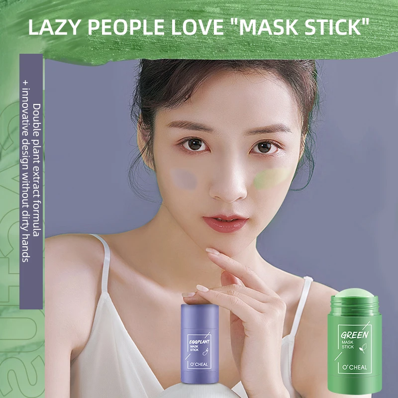 2021 NewOEM ODM Clay Mask Stick Facial Skincare Pink Matcha Whitening Cleansing Green Tea Mask Stick For Face wholesale supplier