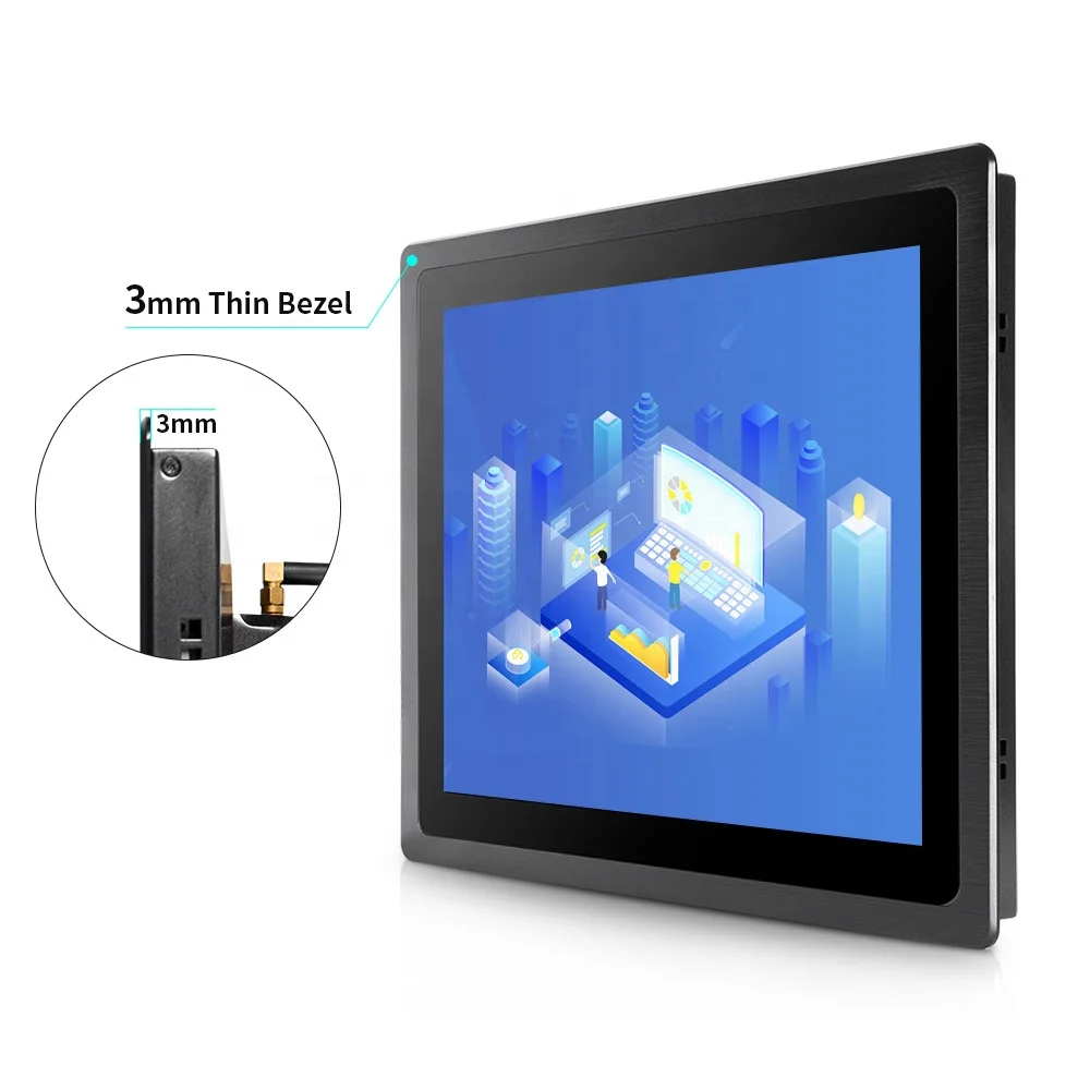 12 inch Intel J1900 I3 I5 I7 Embedded/Vesa Mount Fhd Industrial All In One Pcap Touch Panel PC Computer