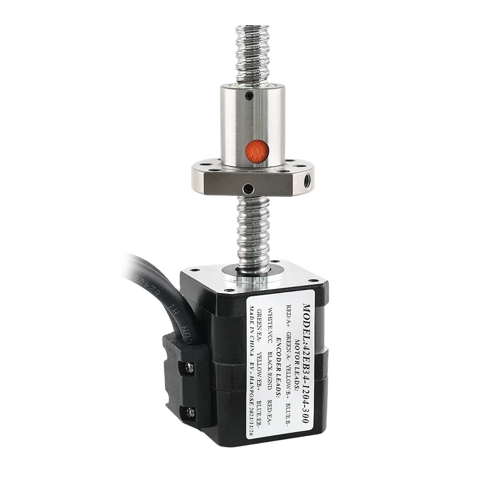 Hanpose  Ball screw Closed Loop motor 42EB34-SFU1204-300MM 2A 0.3N.M for milling machine Closed Loop Stepper Motor NEMA17