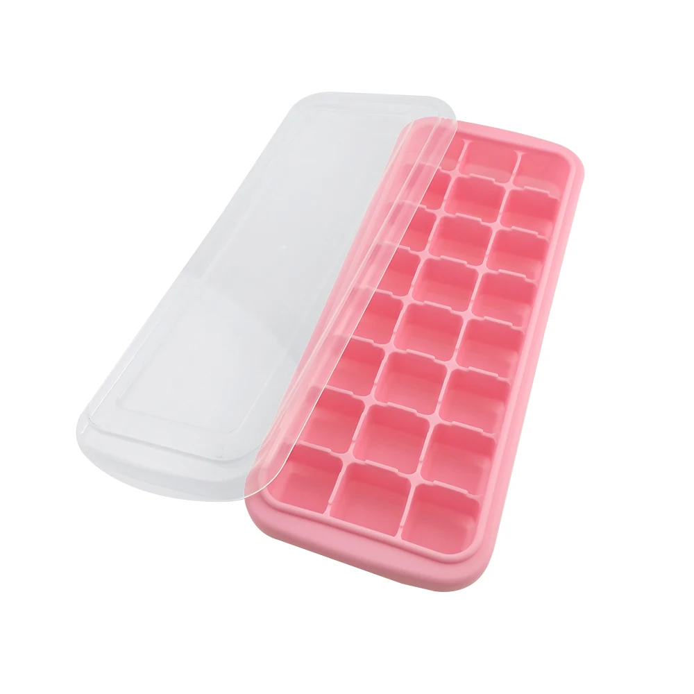 Reusable Ice Cube Trays Silicone Maker Mold, BPA Free Ice Cubing Mold with Lid
