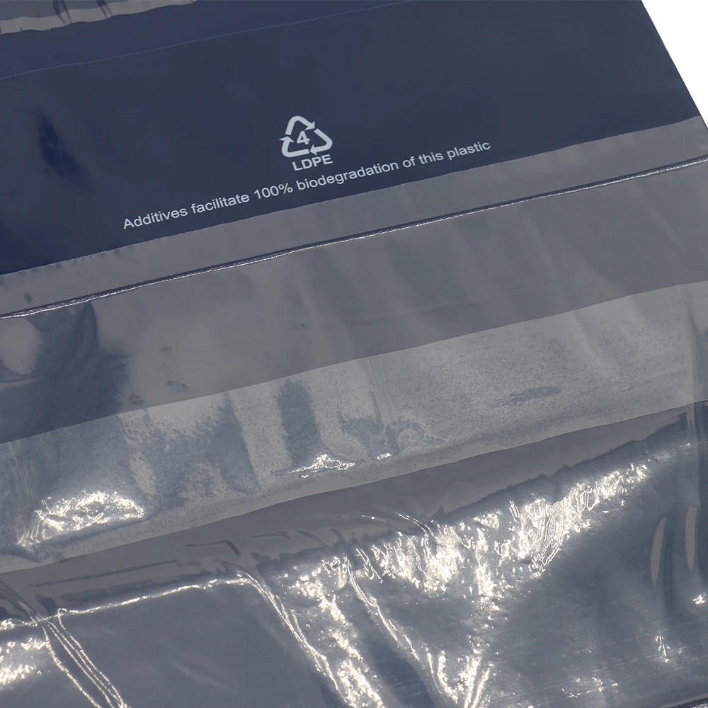 Custom  print dhl plastic mail bags with transparent clear pocket for invoice