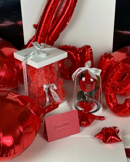 2021 25/40Cm With Heart Big Red Teddy Bear Rose Flower Artificial Decoration Christmas Gifts For Women Valentines Gift