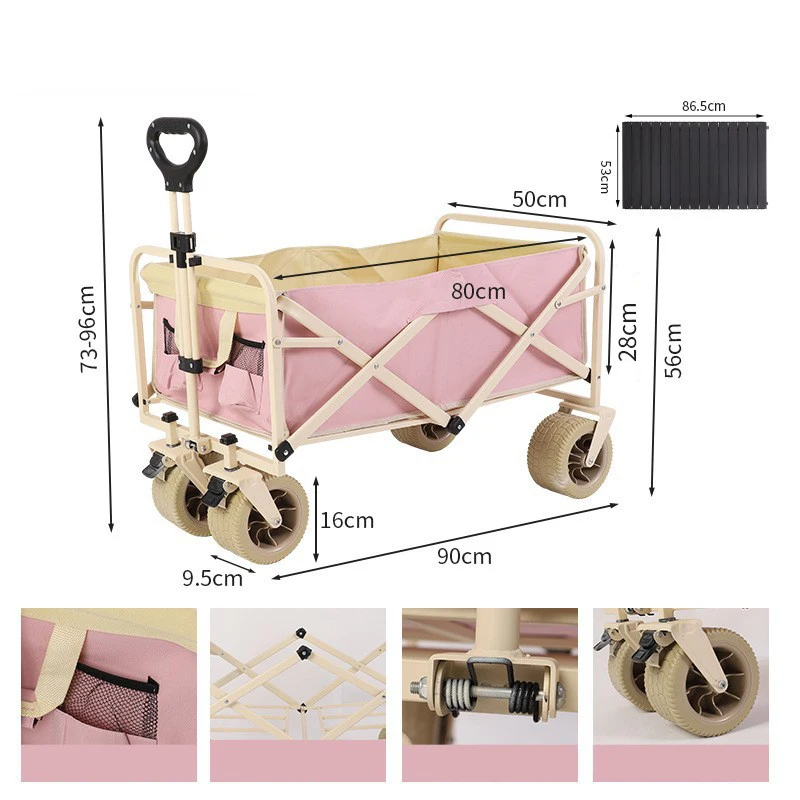 Wagon folding waterproof outdoor storage cart camping wagon outdoor hiking climbing travel hand trolley