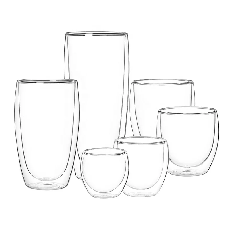 High Quality Low Price Double Wall Glass Coffee Cup Hot sale High Borosilicate Glass Cup Double Wall Glass Mug