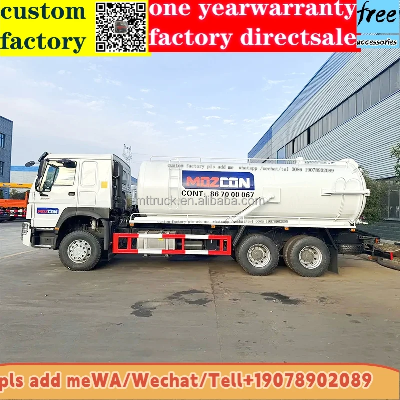 DIESEL Manual Right hand drive vacuum pump sewage suction sludge waste tanker liquid waste disposal 10 wheel truck