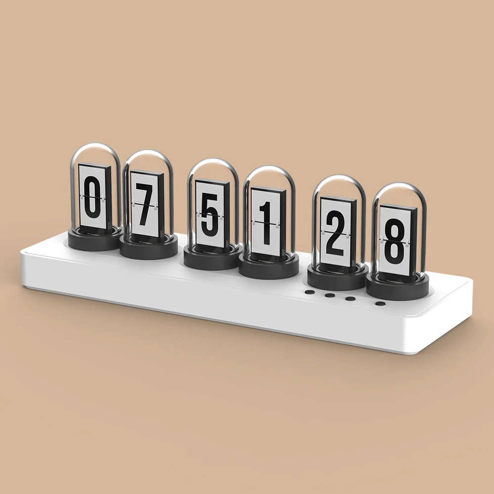 Mini LED Multifunction Nixie Clock Night Light with IPS Color Digital Display USB Rechargeable APP Controlled