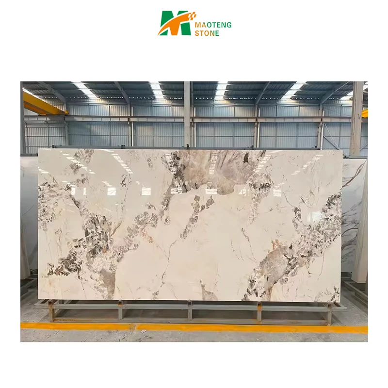 High-grade luxury flat stone wall panel large surface sintered stone panel home TV backdrop